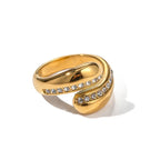Chunky Diamond Accented Wrap Ring