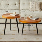 Round Wooden Coffee Table Japanese Design Tea Table Living Room