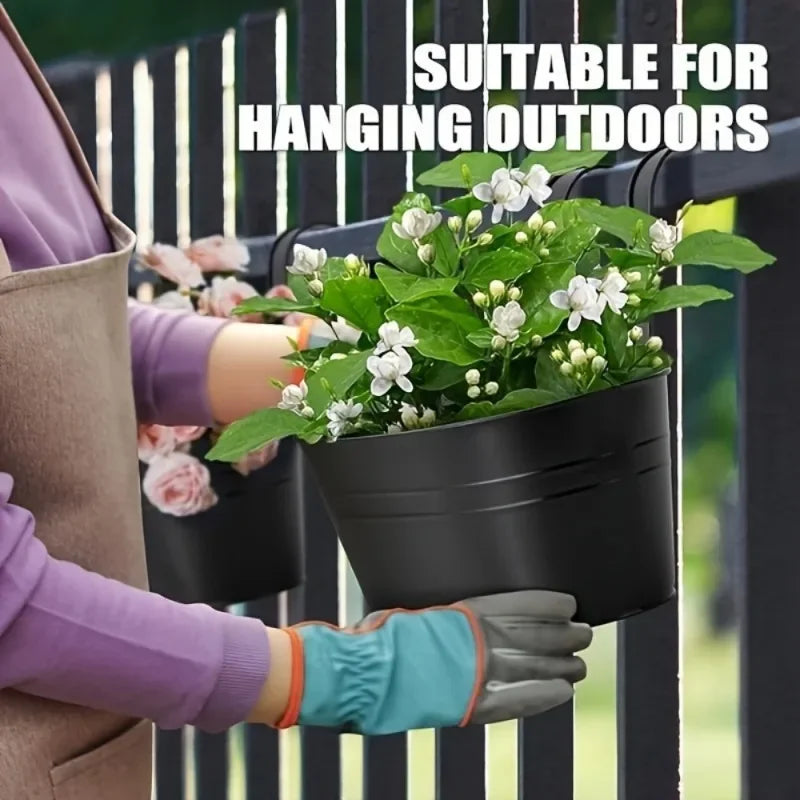 Florano Balcony Box | Stainless Steel | With Hooks & Drain | For Balcony & Windowsill