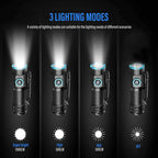 LED Flashlight LumiXPro S-359 | Mini XHP50 | Magnetic & Rechargeable | 1000 Lumens | USB & Clip Function