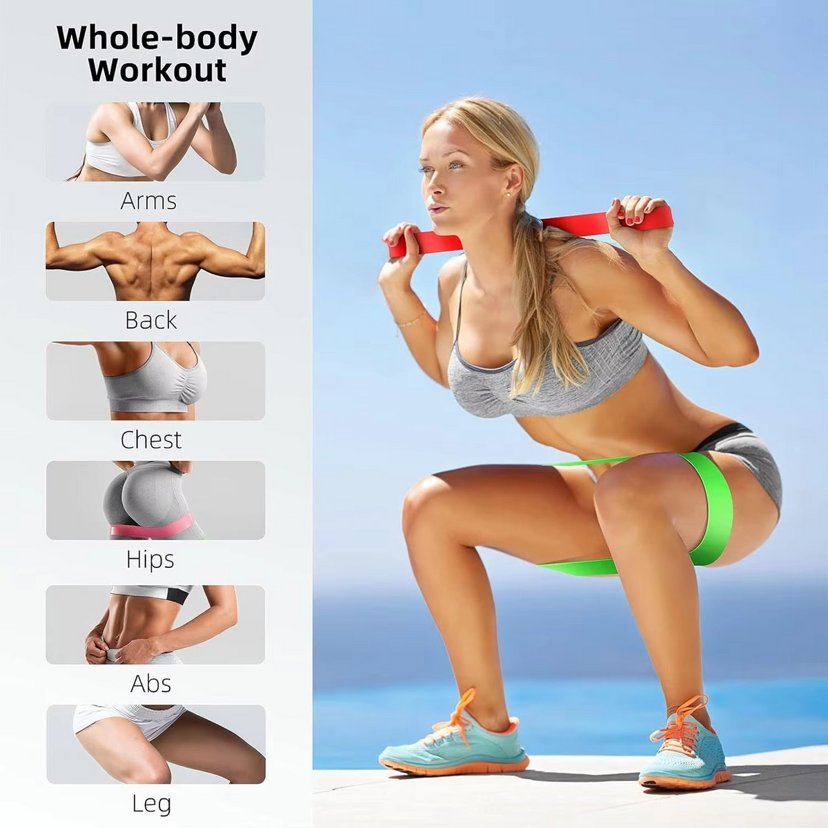 Resistance Bands Fitness Set for Strength Training and Full Body Workouts