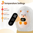 Furrio Electric Hand Warmer Fox | Rechargeable 1200 mAh | 3 Heat Levels & Digital Display | Plush Surface | USB Type-C | Portable for Winter & Office