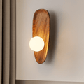 Wooden wall lamp, natural light