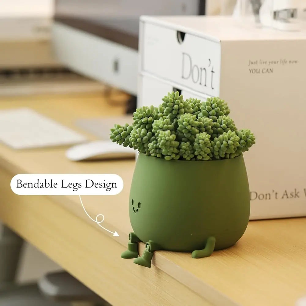 Self-watering Flower Pot – Cute face with flexible legs!