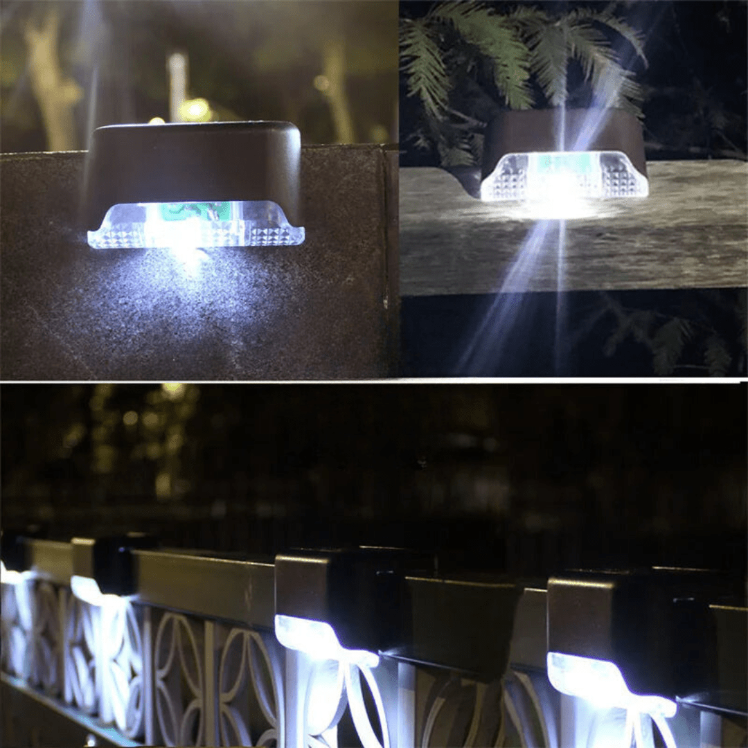 Self-adhesive solar lights for garden, stairs & balcony with warm white light