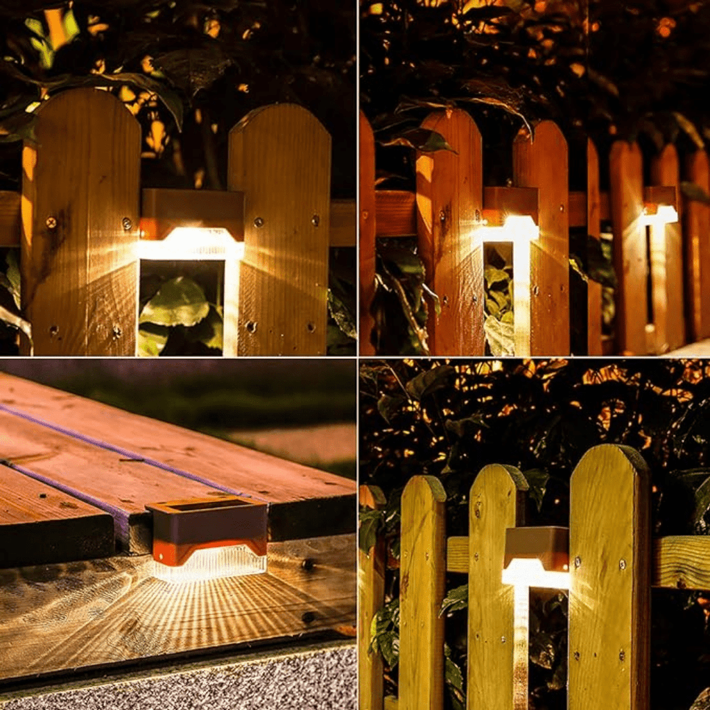 Self-adhesive solar lights for garden, stairs & balcony with warm white light