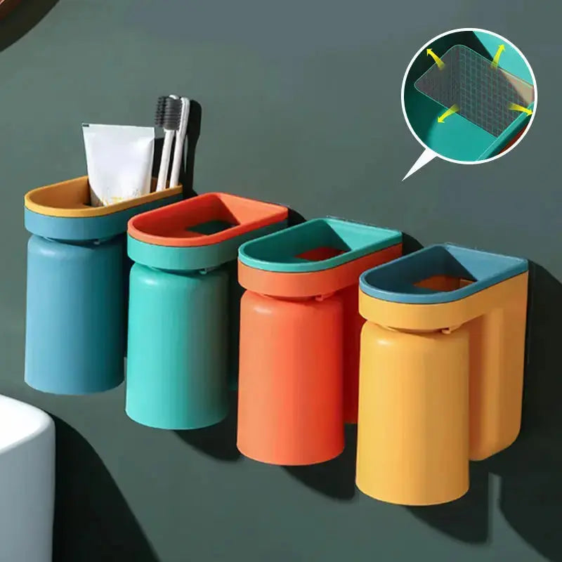 Wall-mounted adhesive toothbrush holder – stress-free & tidy storage