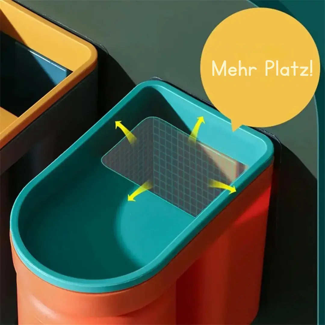 Self-adhesive toothbrush holder with cup – Space-saving