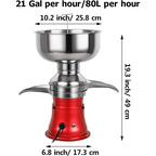 21Gal/ 80L/ H, Electric Fresh Cream Centrifuge, 12L Camel/Goat Milk Separator, 8000-10000rpm Adjustable Speed, 110V/ 220V
