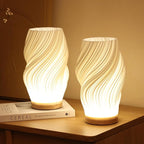 Elegant Desk Lamp with Dimming and Natural Wooden Base