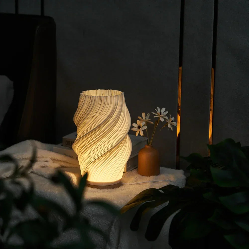 Elegant Desk Lamp with Dimming and Natural Wooden Base