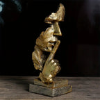 SerenitySculpt Abstract Thinker Resin Statue for Home and Office