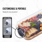 Serving platter & cutting board – 2-in-1 design with lid for preparation & presentation!
