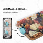 Serving platter & cutting board – 2-in-1 design with lid for preparation & presentation!