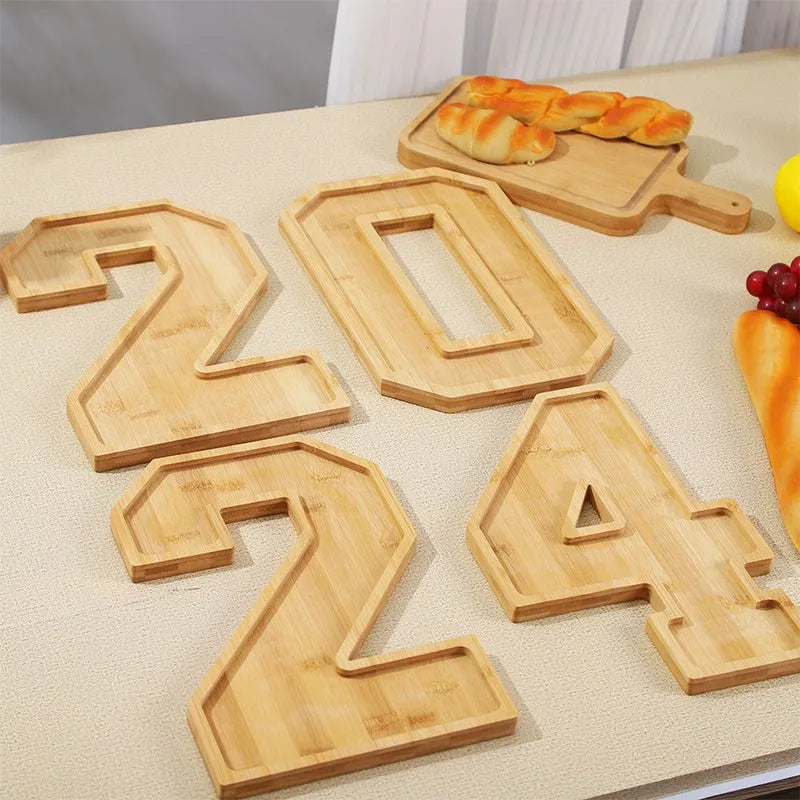 Wooden Numbers Serving Tray