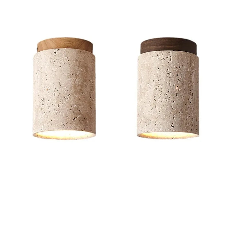 LysSten – Built-in travertine chandelier for hallways and staircases