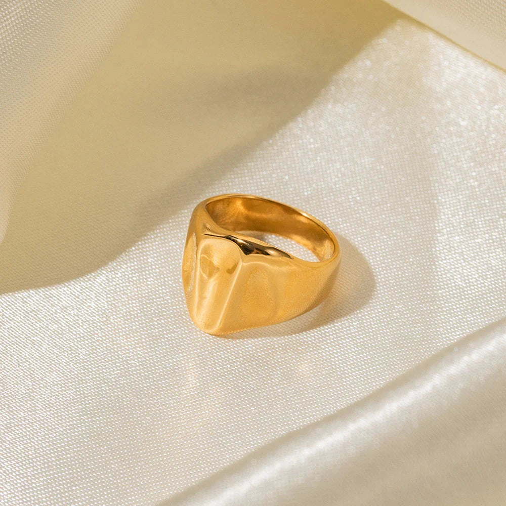 Wide Wave Textured Ring