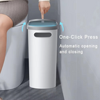 Streamlined Space-Saving Trash Can with Easy Press-Top Lid
