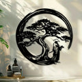 ZENORA Metal Wall Decor Bonsai | Japanese Design with Torii & Enso | 40 × 40 cm