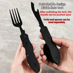 TrailTool 3-in-1 Cutlery | Foldable & Durable | Stainless Steel with Handle | For Camping & Outdoor