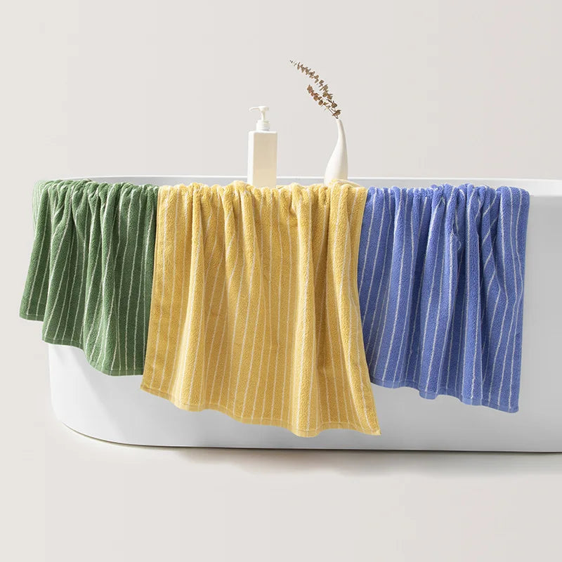 Retro Striped Polyester Towel, Quick-Drying and Machine-Washable
