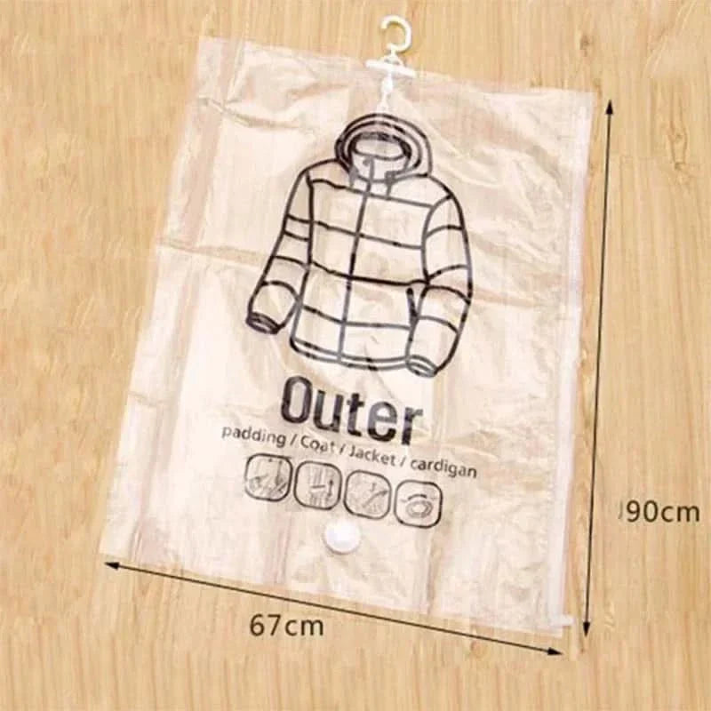 VACUUM STORAGE BAGS – Hanging Vacuum Storage Bags for Clothes – Space Saving & Dustproof (Set of 3)