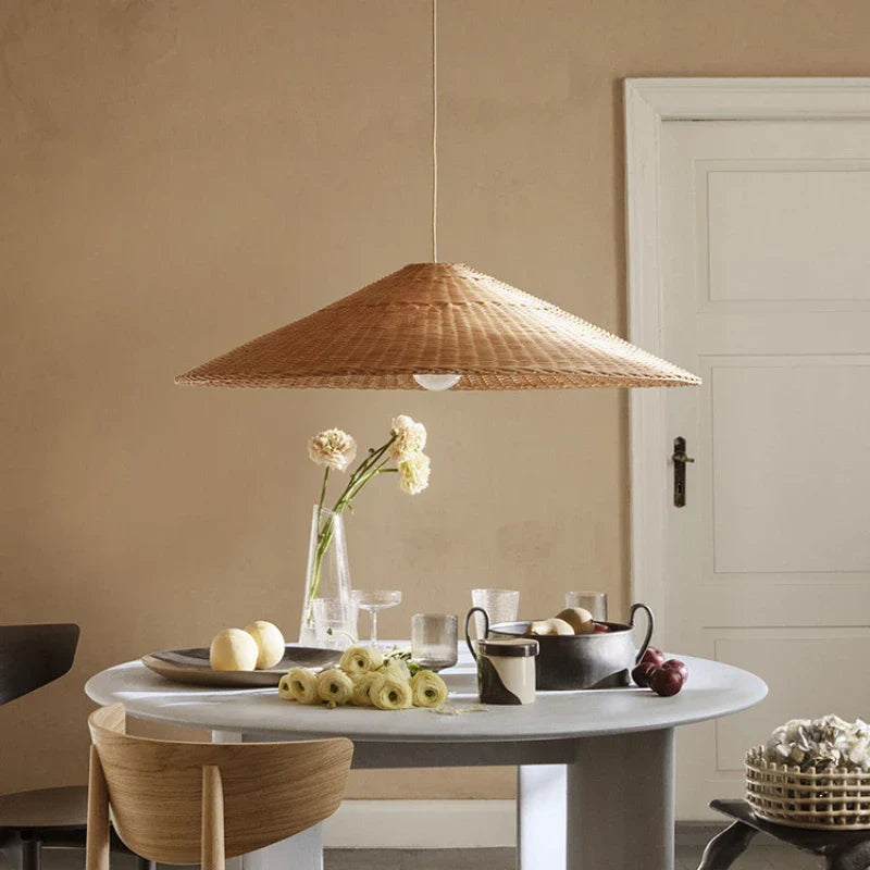 Scandinavian LED Pendant Lamp Made of Bamboo