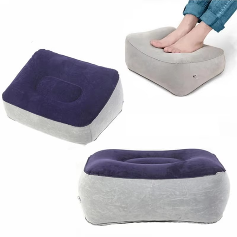 Inflatable Footrest Pillow - Leg Support Cushion for Travel, Office & Home