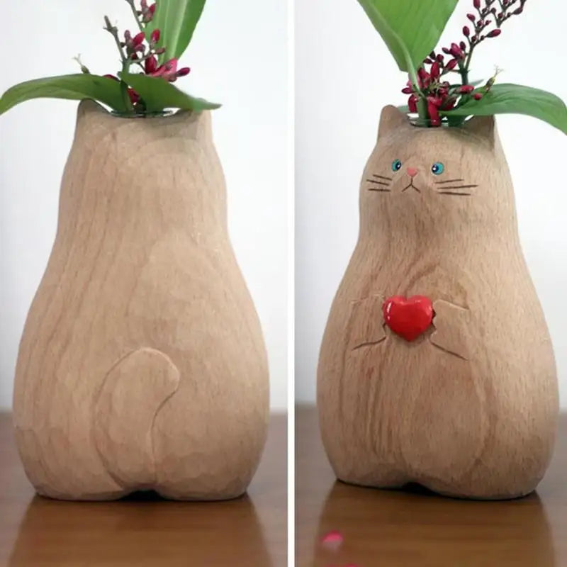 Sweet cat flower vase