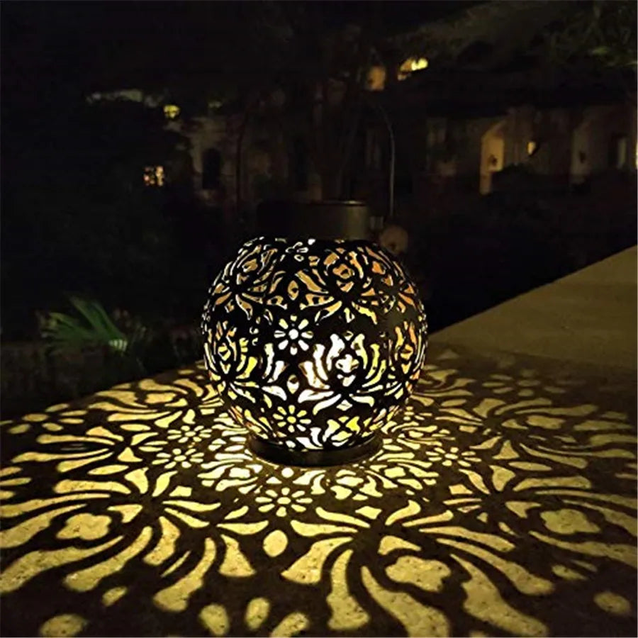 Solivanta Light Art Solar Garden Hanging Lantern | Iron Art with Projection Effect | Waterproof | For Tree, Balcony & Terrace