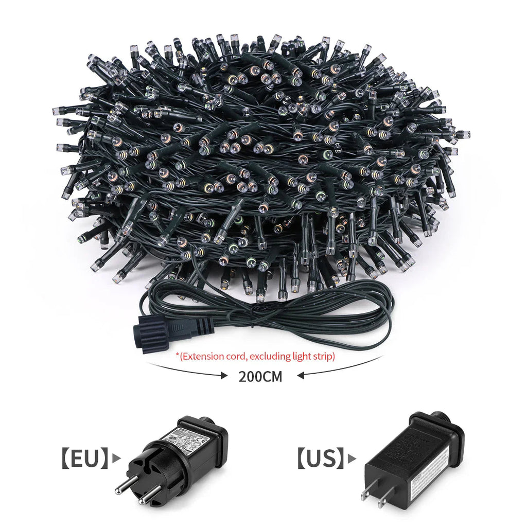 LuminaraX | LED string lights outdoor 24V | 8 lighting modes | Waterproof IP65 | 10–100 m | For garden, home & Christmas decoration