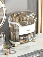 Luxury Transparent Makeup Organizer with Sliding Doors and Drawers
