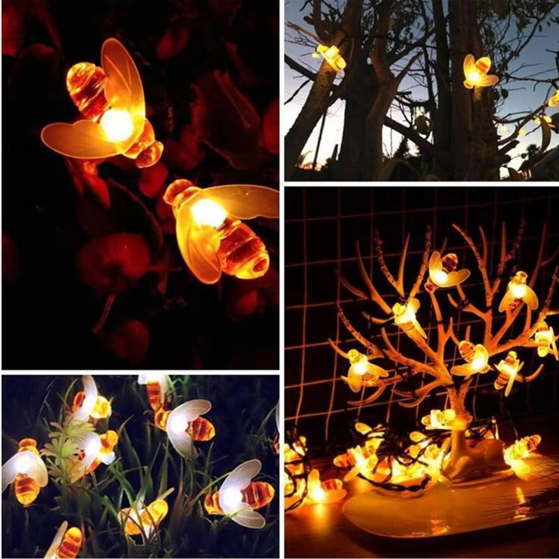 Enchanting Solar-Powered Bee String Lights with Multiple Modes
