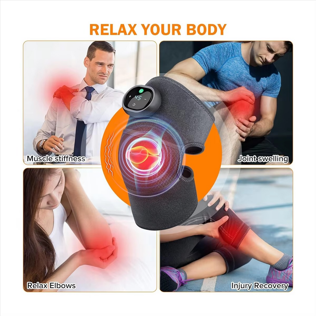 Heating Knee Massager 3 in 1 Portable Vibration and Heat Therapy Device for Knee Shoulder and Elbow Pain Relief