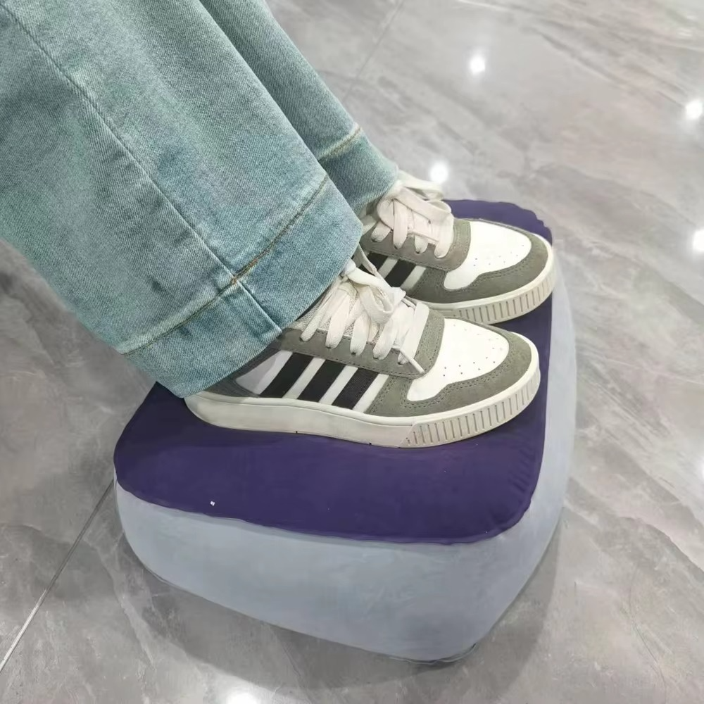 Inflatable Footrest Pillow - Leg Support Cushion for Travel, Office & Home
