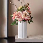 LineaForm Modern Ceramic Vase – Artistic Stripes Decoration