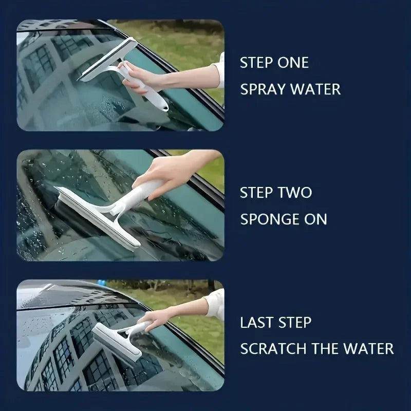 CleanWave 3-in-1 Glass Cleaner | Spray, Scrub, Wipe | Compact & Streak-Free