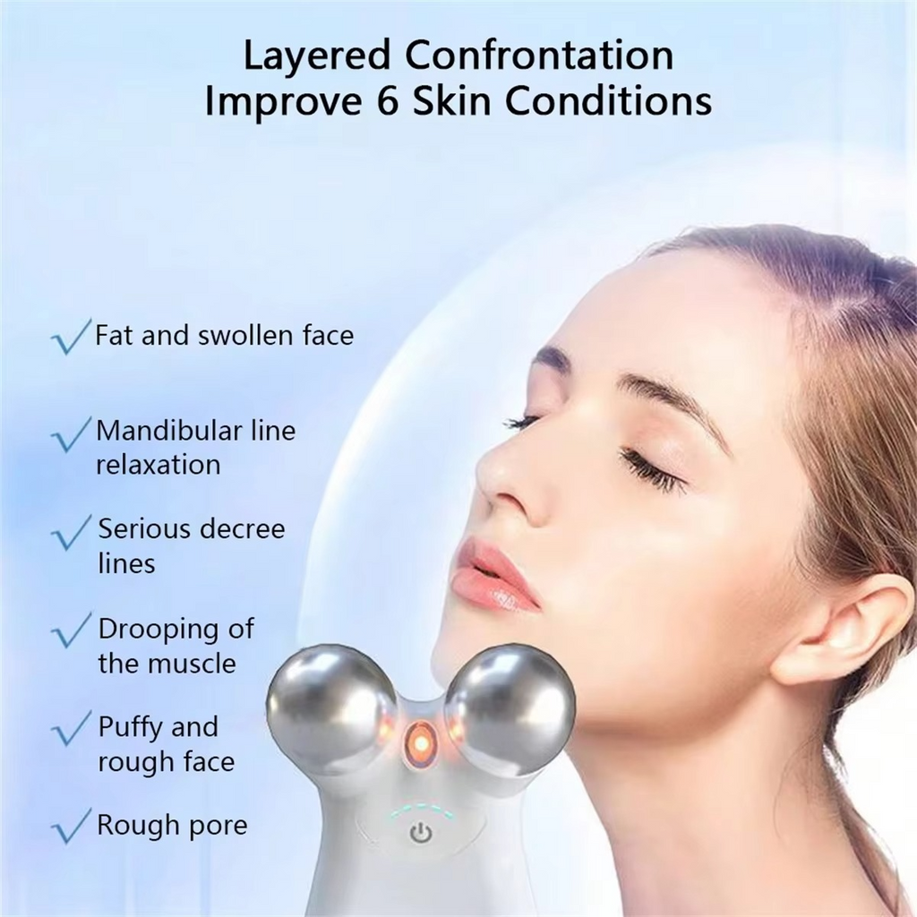 Dual-Head RF & EMS Microcurrent Facial Rejuvenation Device