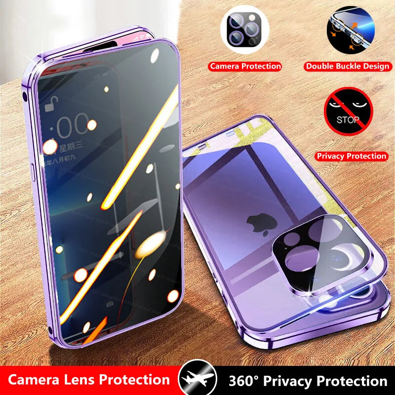 Invisible Shield Full Cover Anti-Peep Privacy Magnetic Phone Case