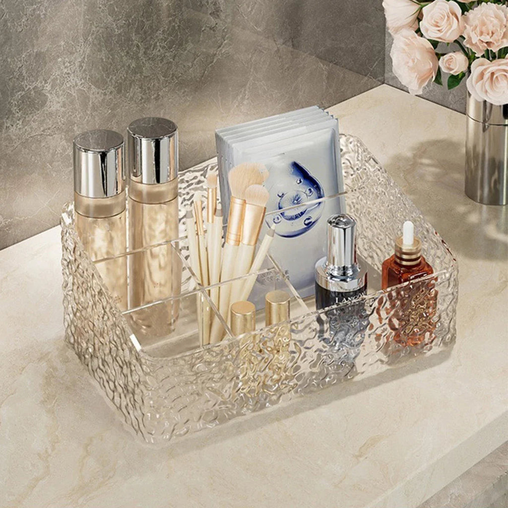 Make-up Organizer Box ClaryLux | Water Wave Design | Large Capacity | Open Trapezoidal Shape