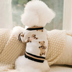 Dog cardigan made of knit warm and striped