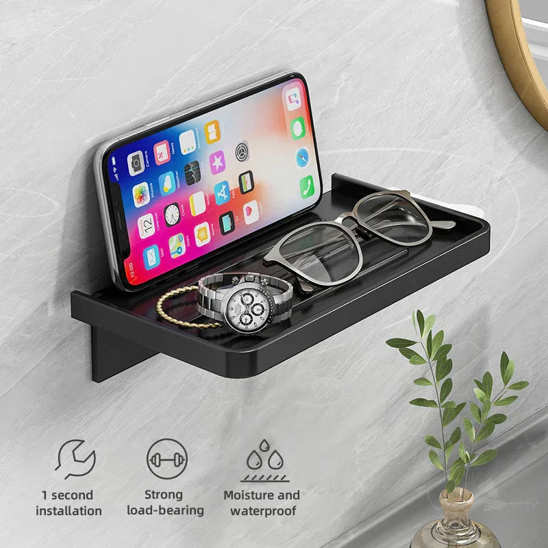 Showeriva Shower Shelf | With Phone Holder | Self-Adhesive | For Bathroom & Shower