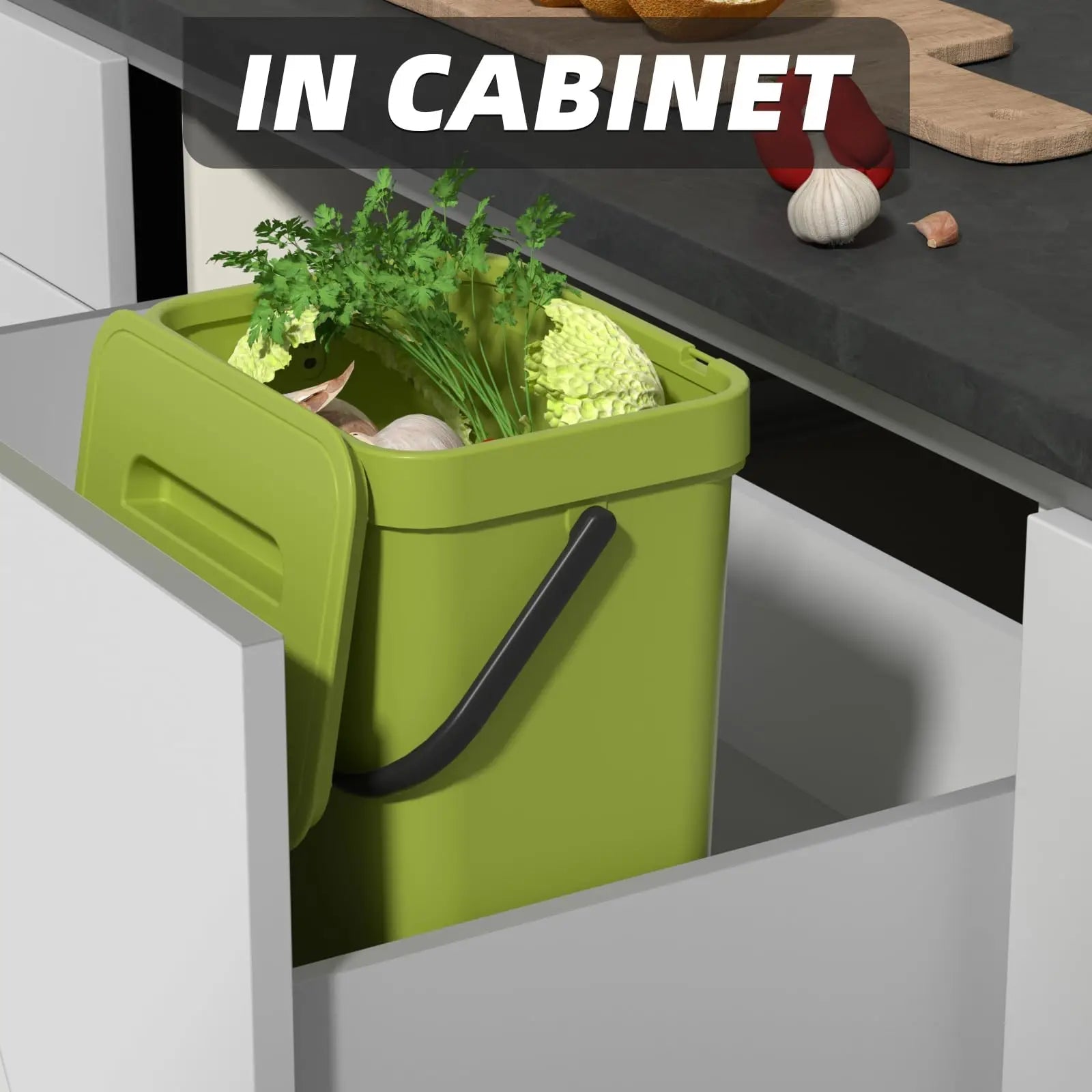 Binova Mini Trash Can | With Lid | Hanging & Wall Mounted | Compact & Odor Blocking | For Kitchen, Bathroom & Office