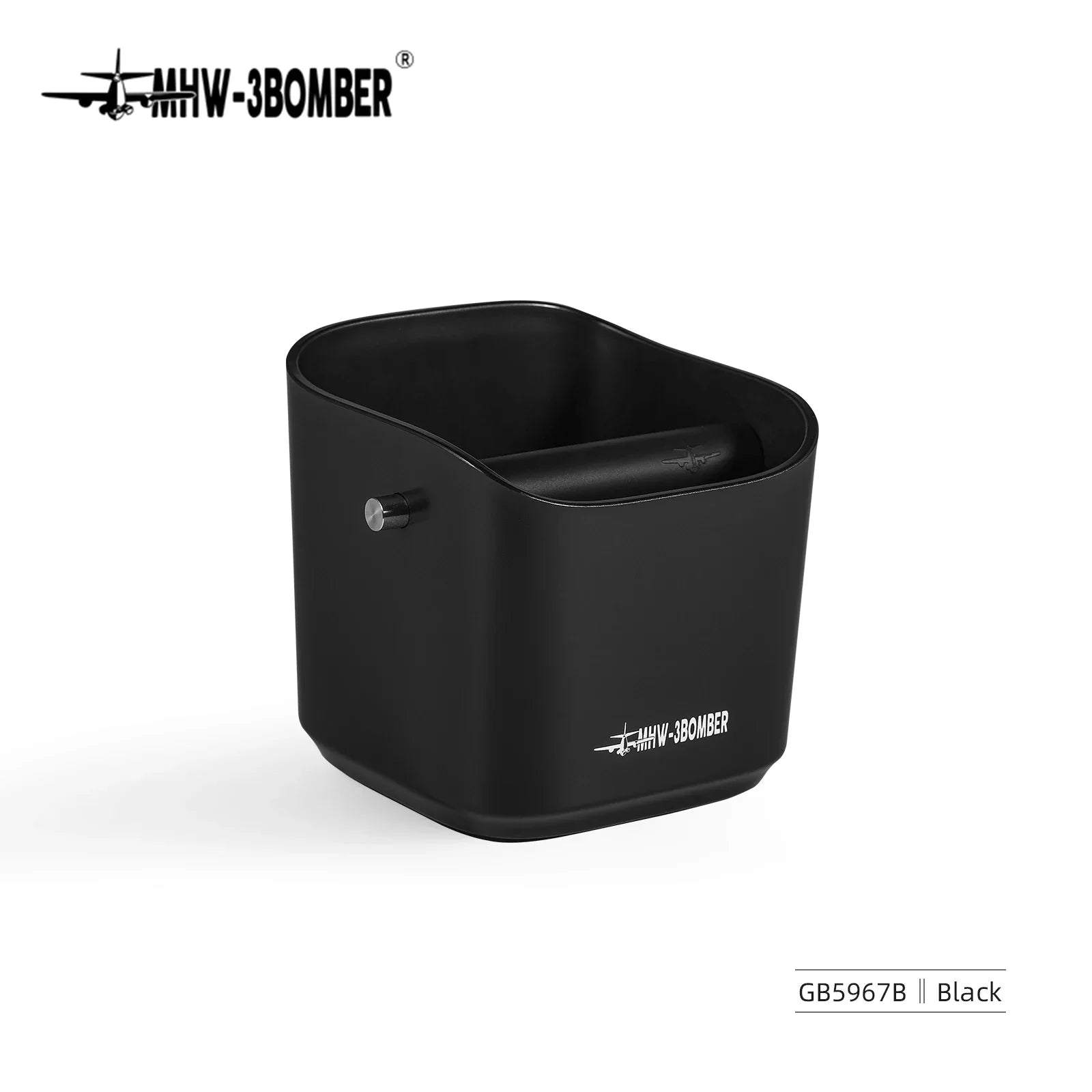 0.9–1.2 l Espresso knock box, detachable knock bar and non-slip base, square coffee grounds waste, barista desktop accessories