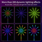 RGBIC Fireworks String Lights | Bluetooth & Music Control via App | 5V USB Dream Color Garland for Party, Wedding & Christmas | Aurafyre