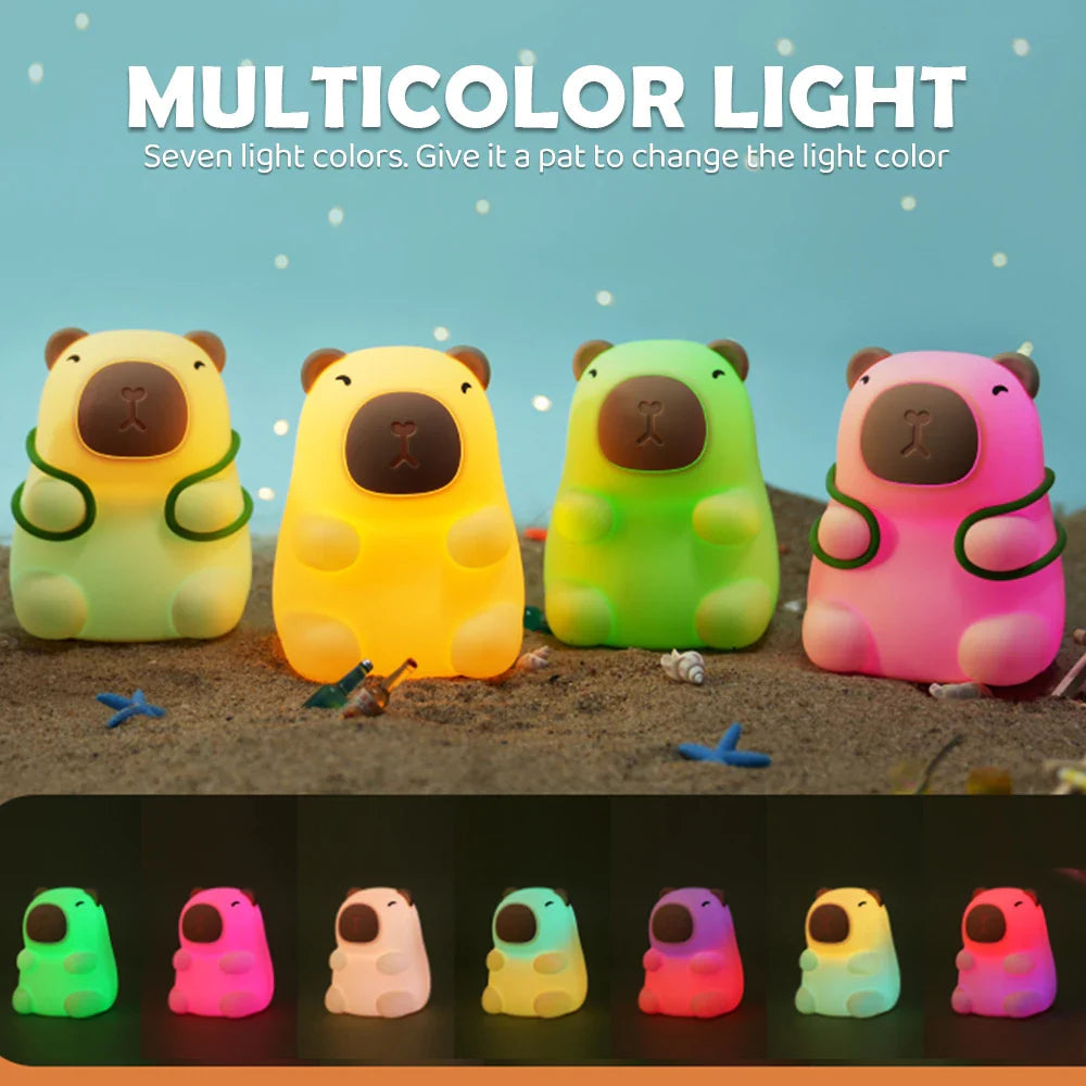 CappyGlow Night Light | Silicone | Warm White & RGB | Dimmable | Rechargeable | 12 x 9 x 11 cm