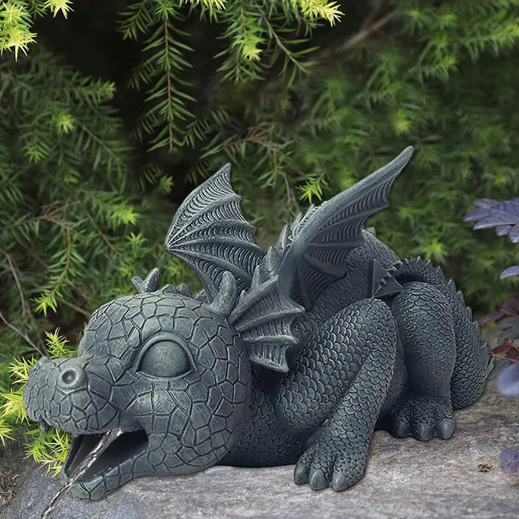 Water spraying dragon statue made of resin Weatherproof Realistic water spray scenes resin garden decoration