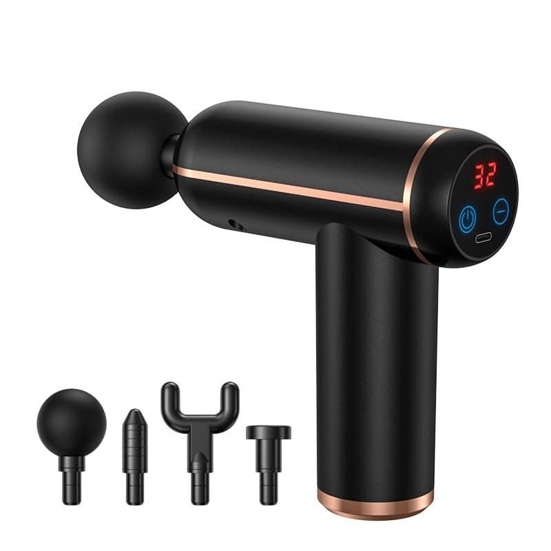 Portable massage gun with 4 attachments for effective muscle regeneration