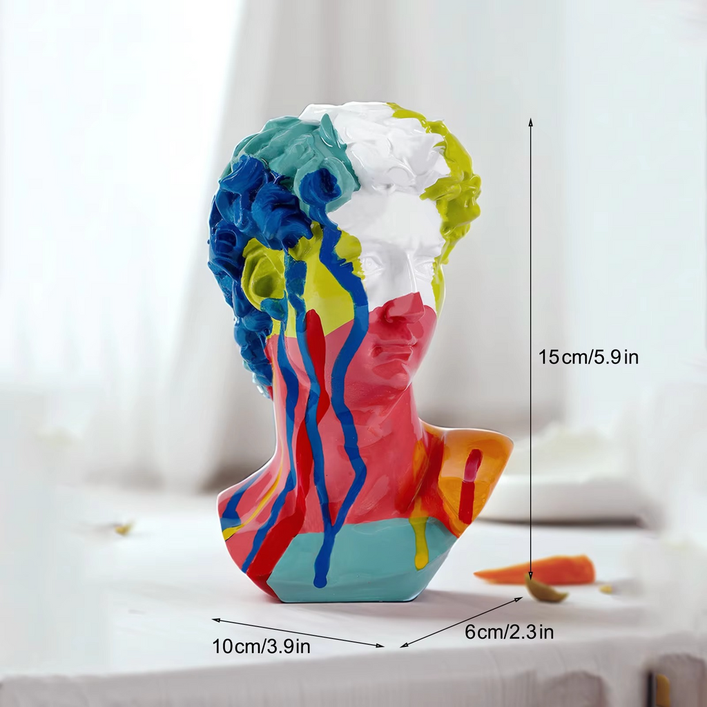 Modern David Bust Sculpture - Abstract Resin Study for Contemporary Decor