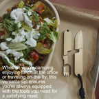 Compact 2-in-1 Camping Cutlery Set - Detachable Knife and Fork, Ideal for Travel